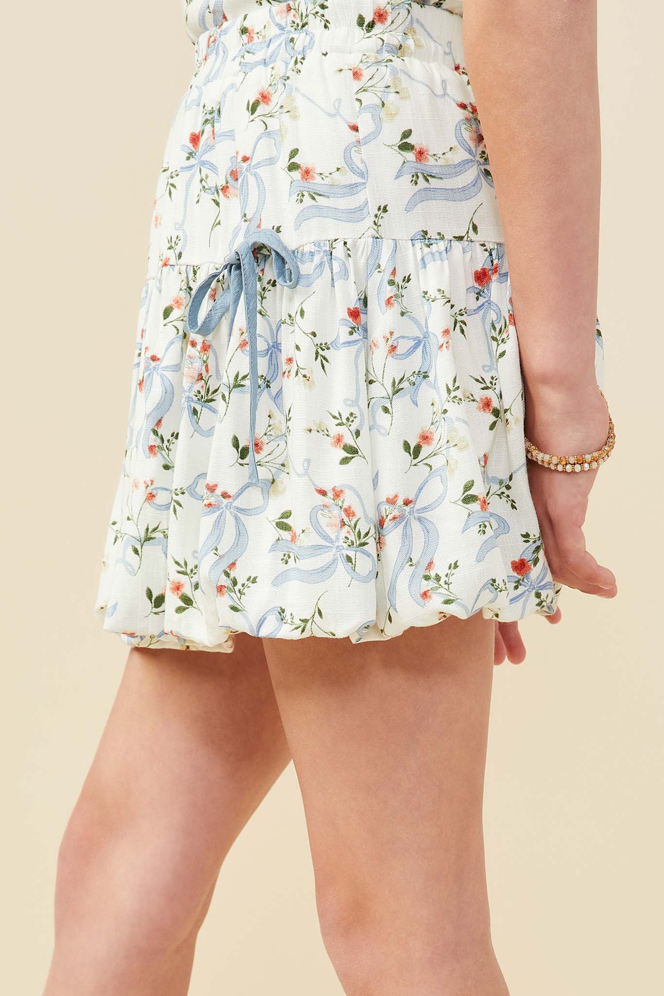 Rock mit floralem Schleifenmuster und Schleifendetail - Image 2