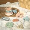 Stapelringe für Babys aus Silikon mit Montessori-Design