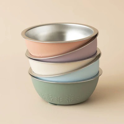 Edelstahl Schüssel mit Silikon Saugfuß und Deckel