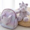 Kinderrucksack mit abnehmbarem Plüschtier Einhorn für Kleinkinder